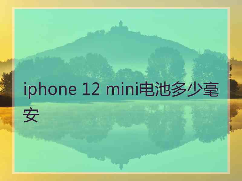 iphone 12 mini电池多少毫安