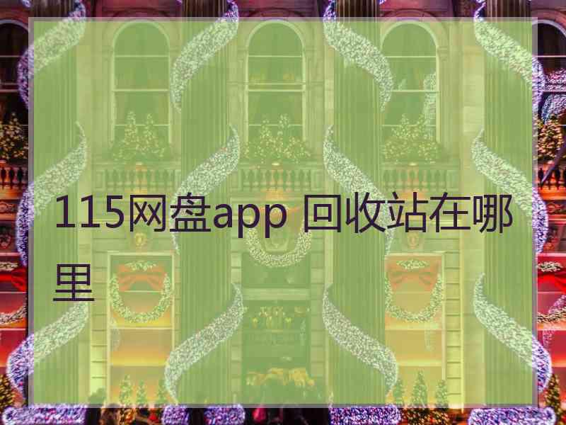 115网盘app 回收站在哪里