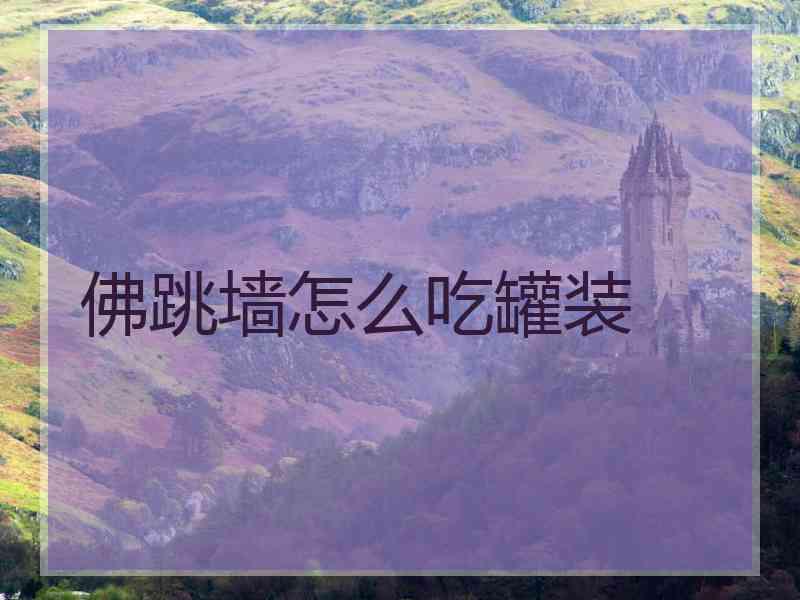 佛跳墙怎么吃罐装