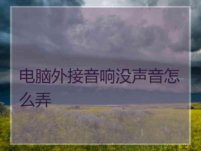 电脑外接音响没声音怎么弄