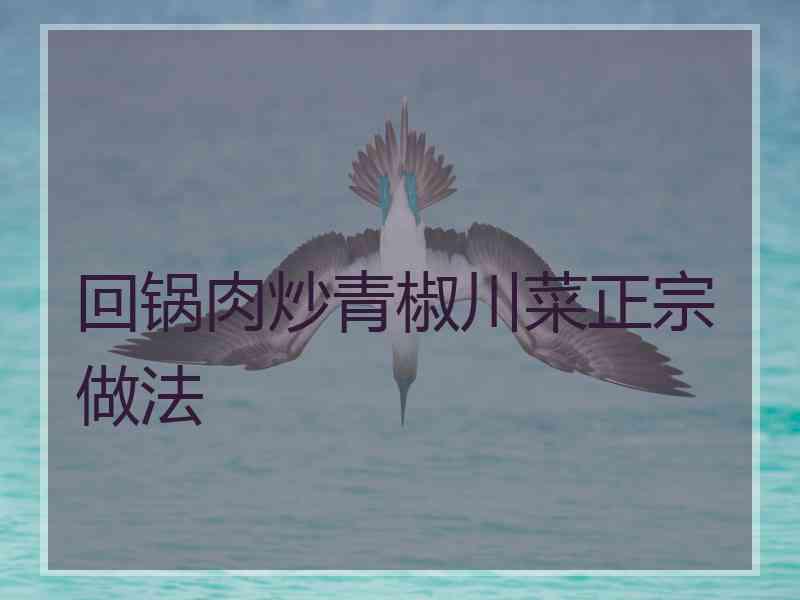 回锅肉炒青椒川菜正宗做法