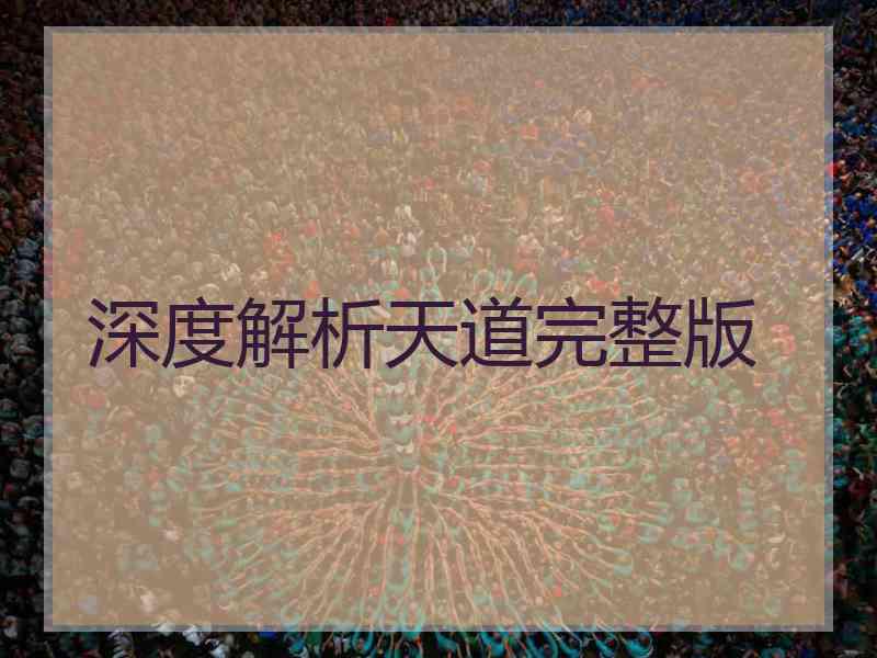 深度解析天道完整版