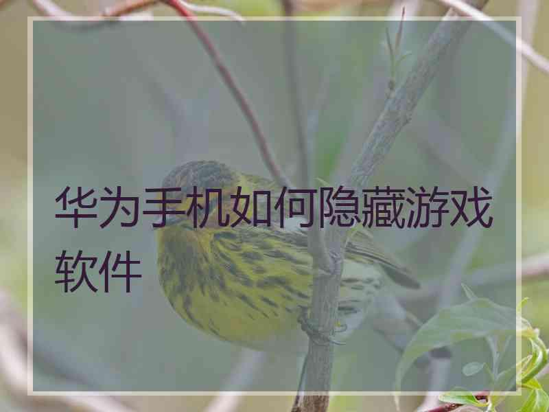 华为手机如何隐藏游戏软件