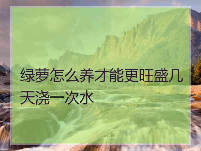 绿萝怎么养才能更旺盛几天浇一次水