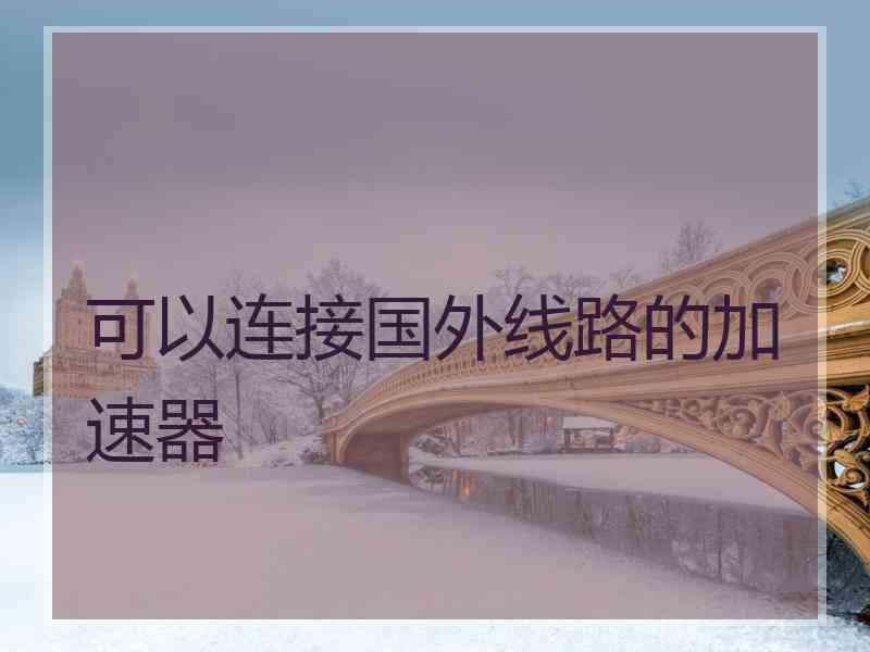 可以连接国外线路的加速器