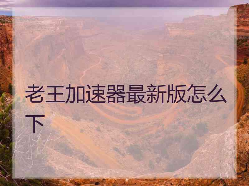 老王加速器最新版怎么下