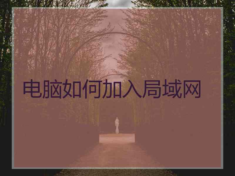 电脑如何加入局域网