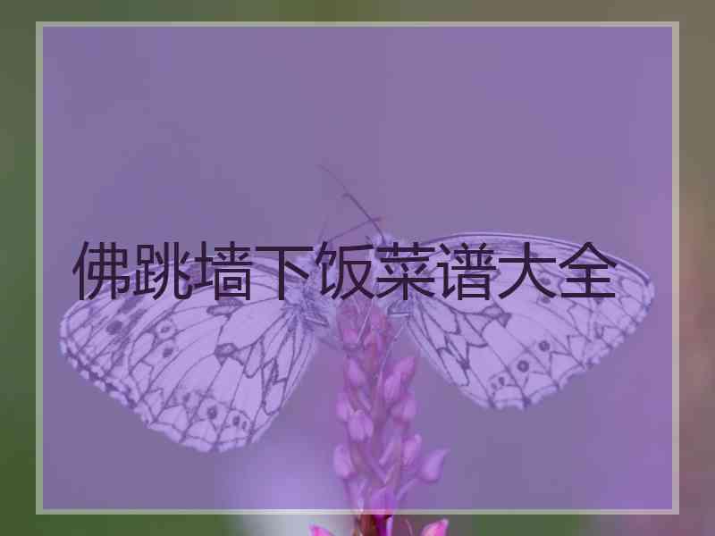 佛跳墙下饭菜谱大全