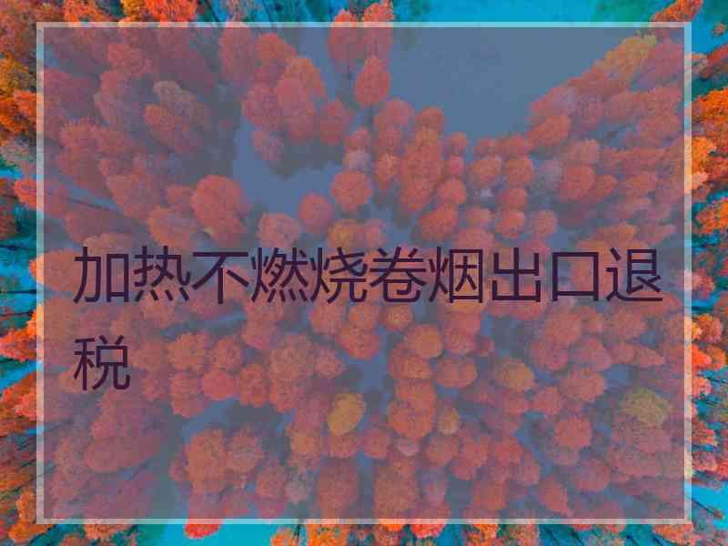 加热不燃烧卷烟出口退税
