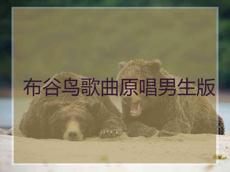 布谷鸟歌曲原唱男生版