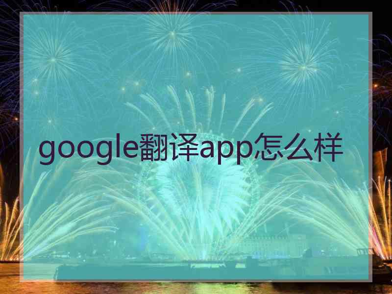 google翻译app怎么样