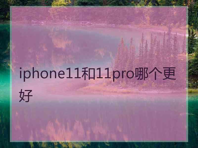 iphone11和11pro哪个更好