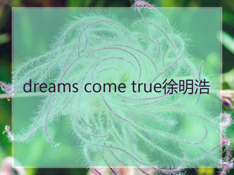 dreams come true徐明浩