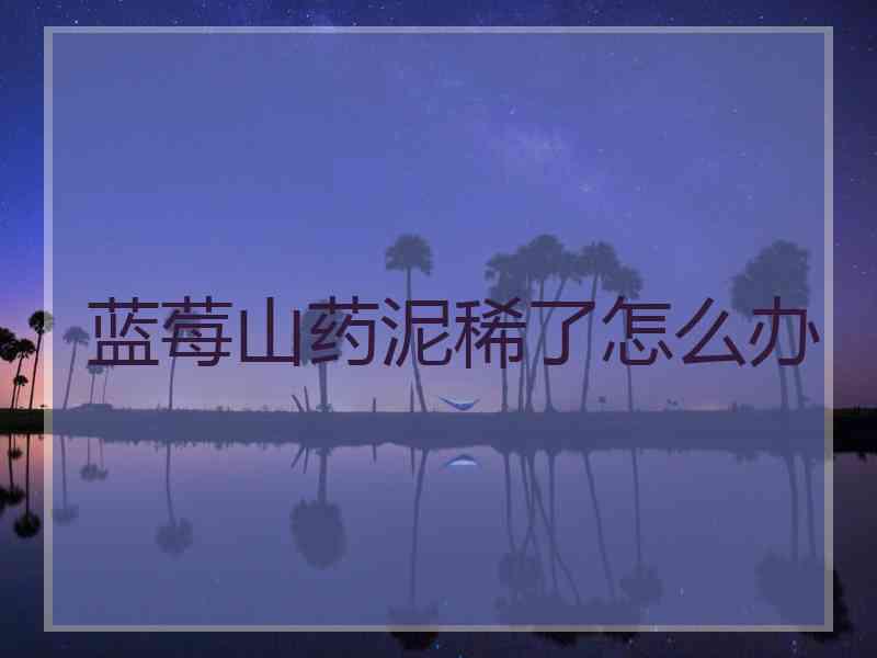 蓝莓山药泥稀了怎么办