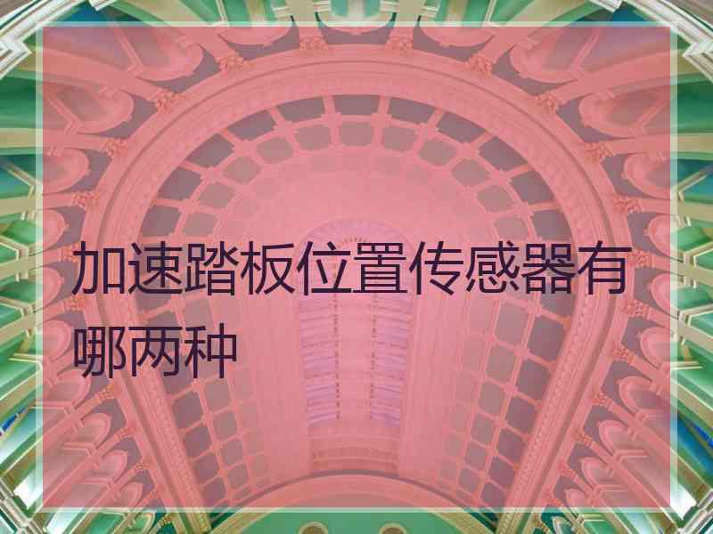 加速踏板位置传感器有哪两种