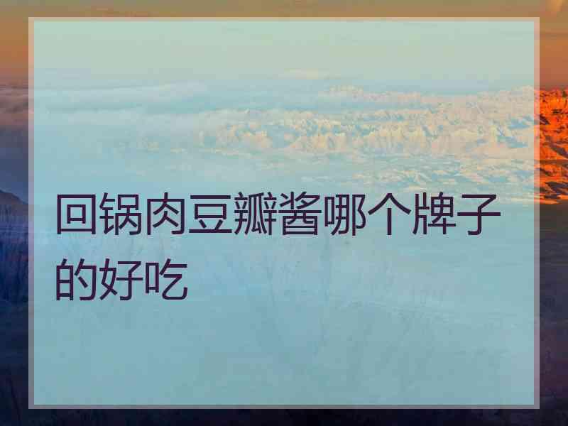 回锅肉豆瓣酱哪个牌子的好吃