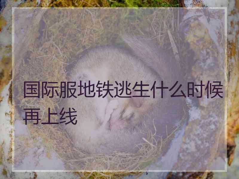 国际服地铁逃生什么时候再上线