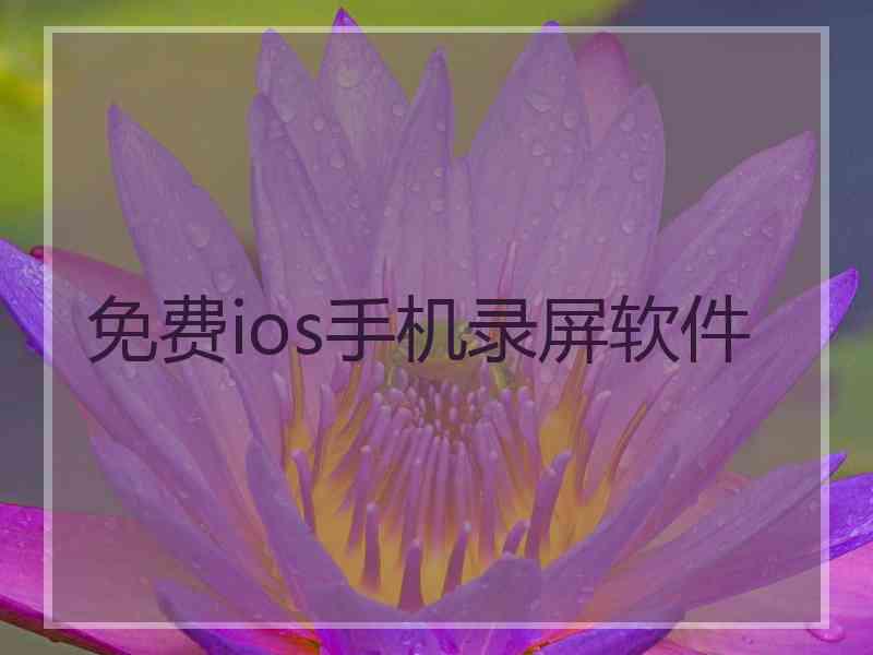 免费ios手机录屏软件