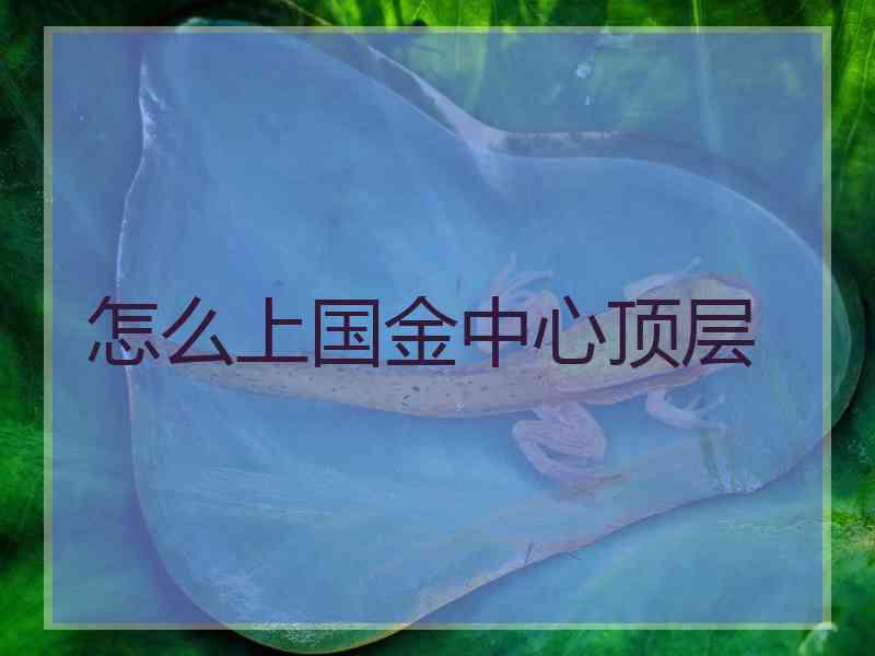 怎么上国金中心顶层
