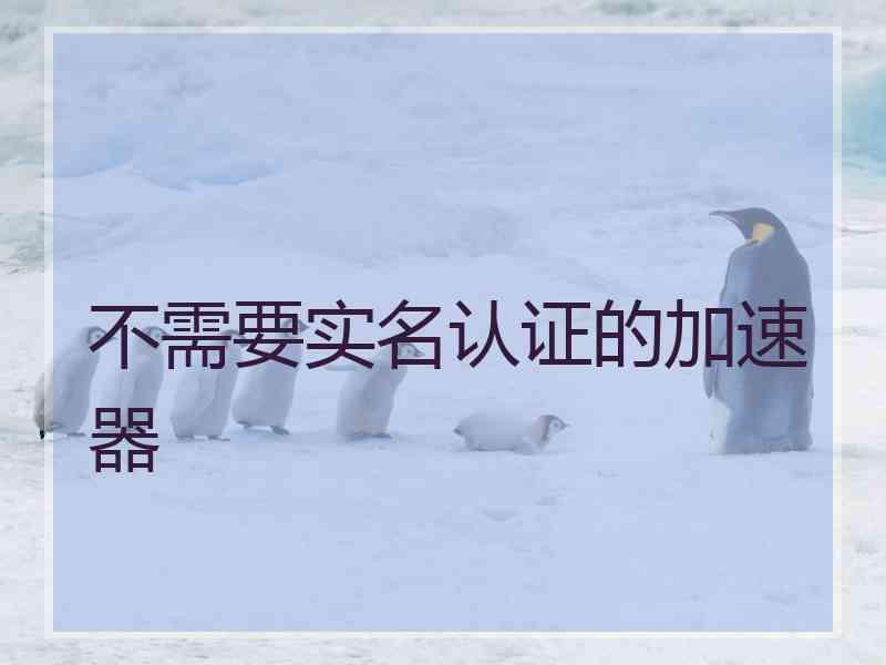 不需要实名认证的加速器