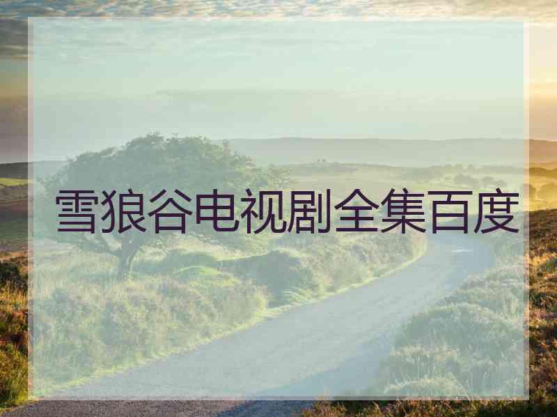 雪狼谷电视剧全集百度