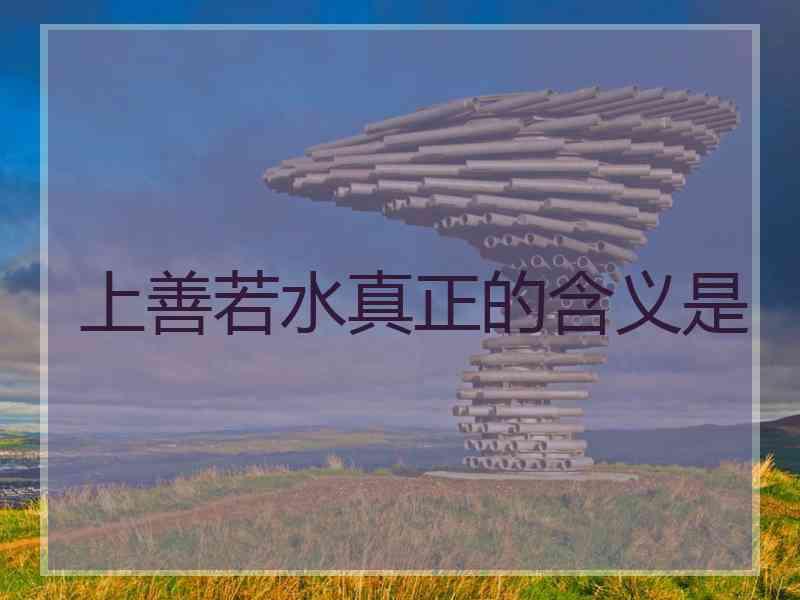 上善若水真正的含义是