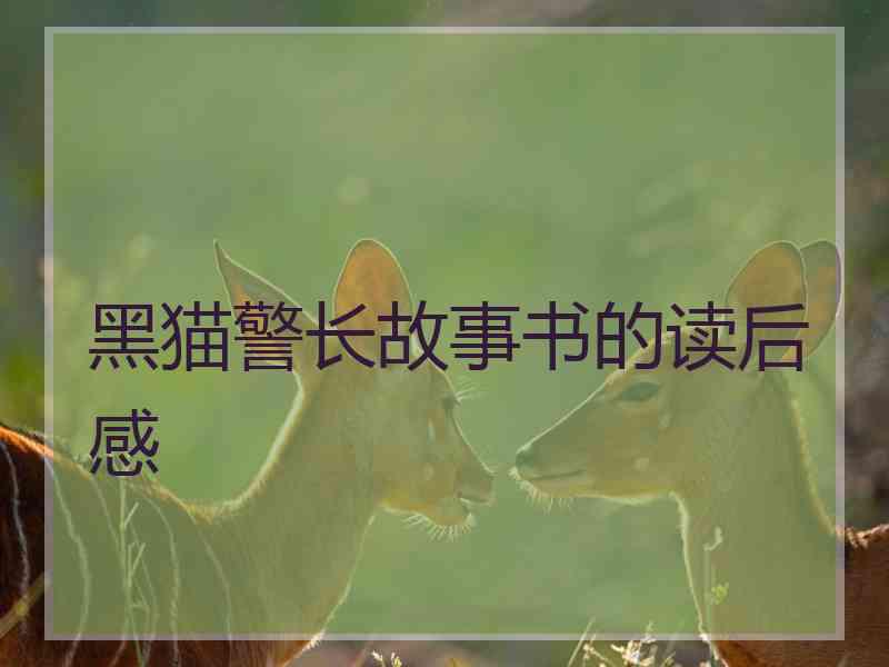 黑猫警长故事书的读后感