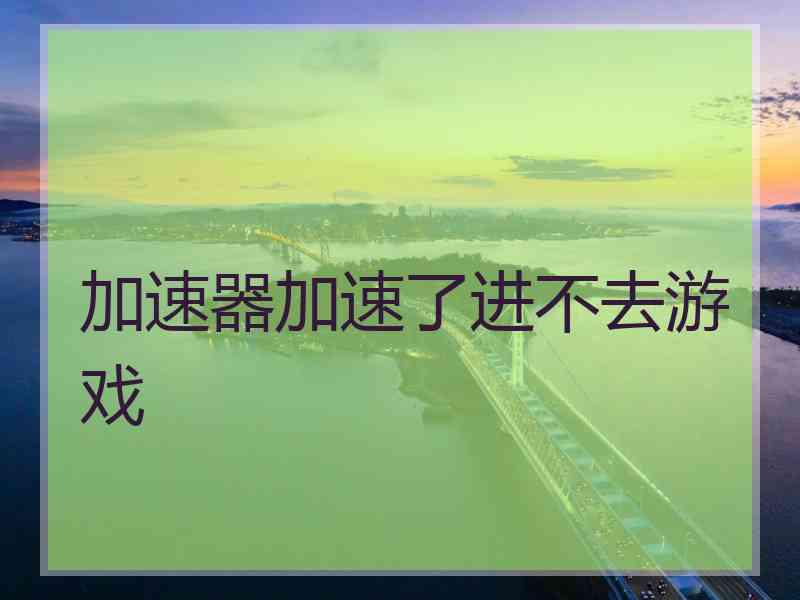 加速器加速了进不去游戏
