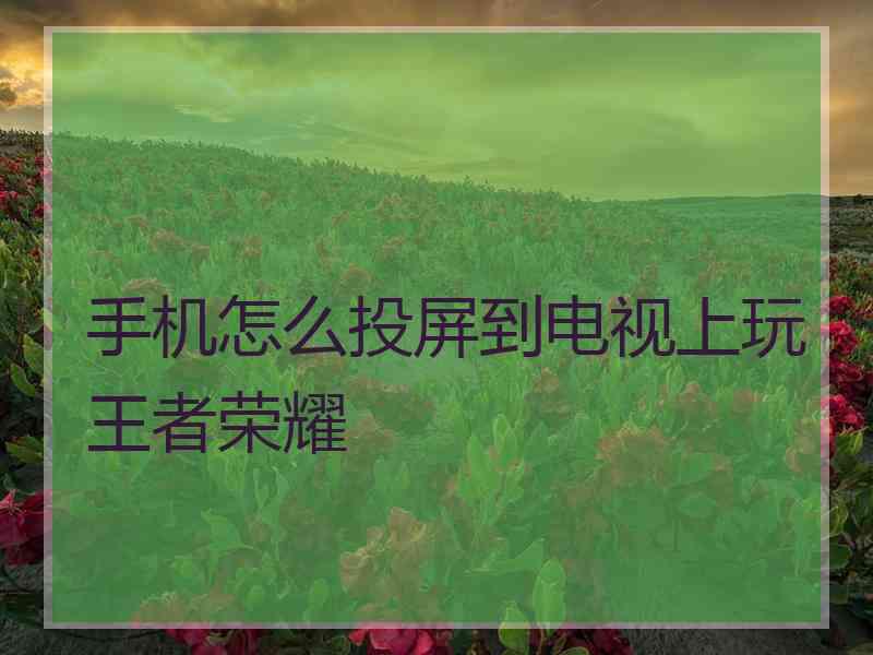 手机怎么投屏到电视上玩王者荣耀