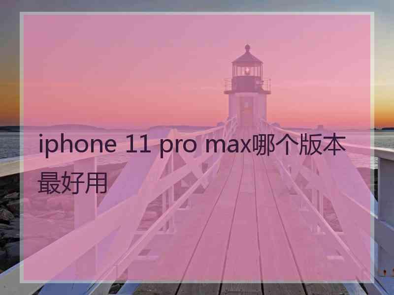 iphone 11 pro max哪个版本最好用