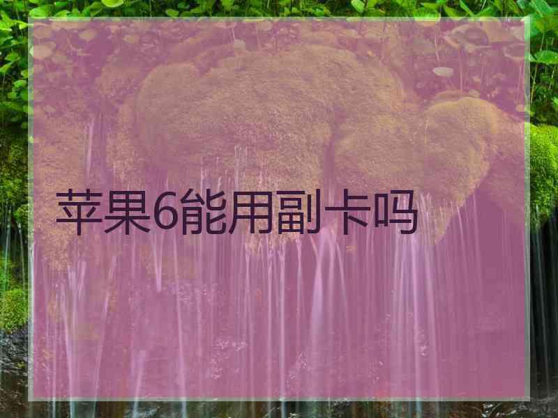 苹果6能用副卡吗