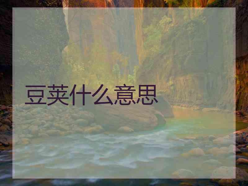 豆荚什么意思
