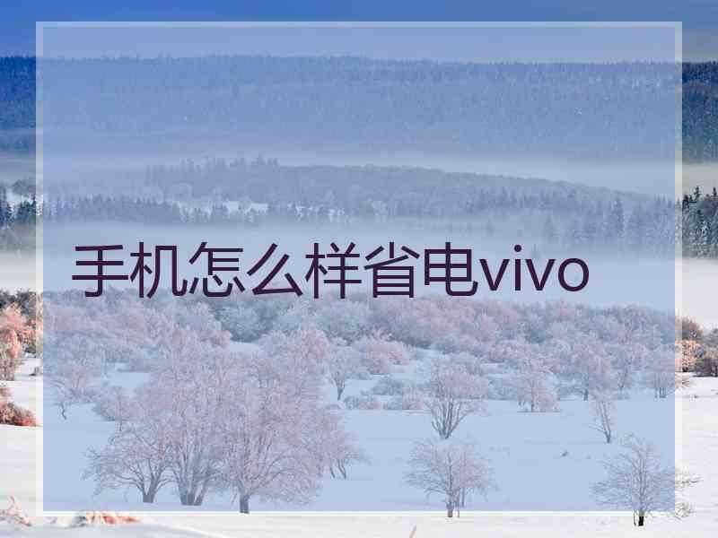 手机怎么样省电vivo