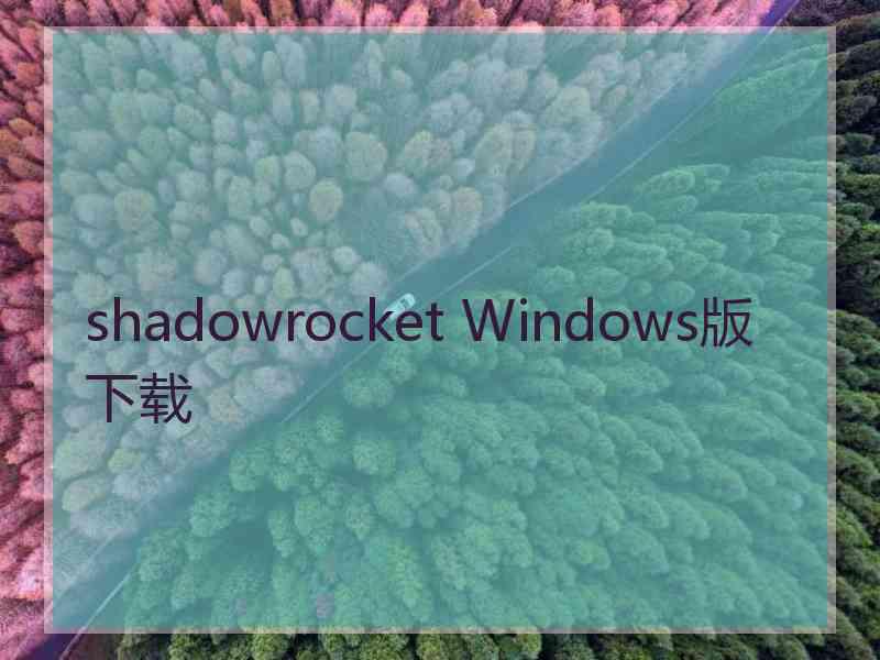shadowrocket Windows版下载