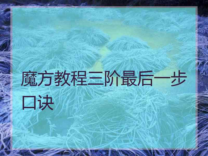 魔方教程三阶最后一步口诀