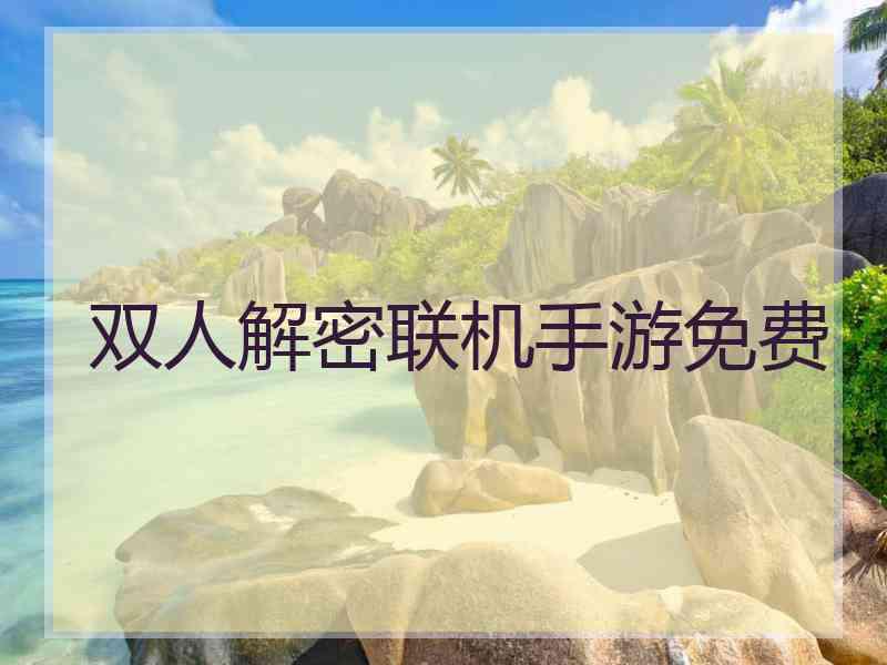 双人解密联机手游免费