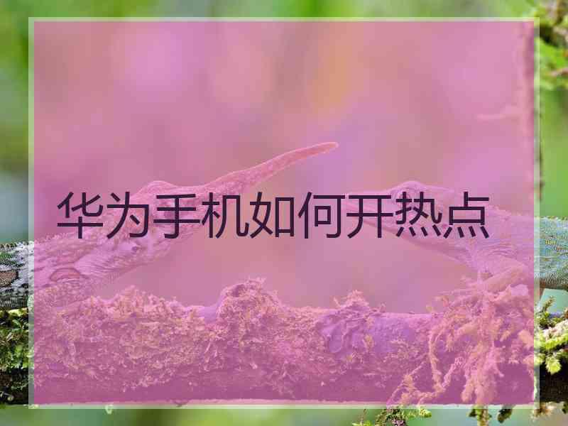 华为手机如何开热点