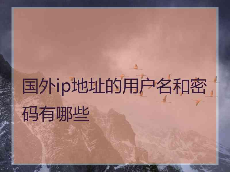 国外ip地址的用户名和密码有哪些