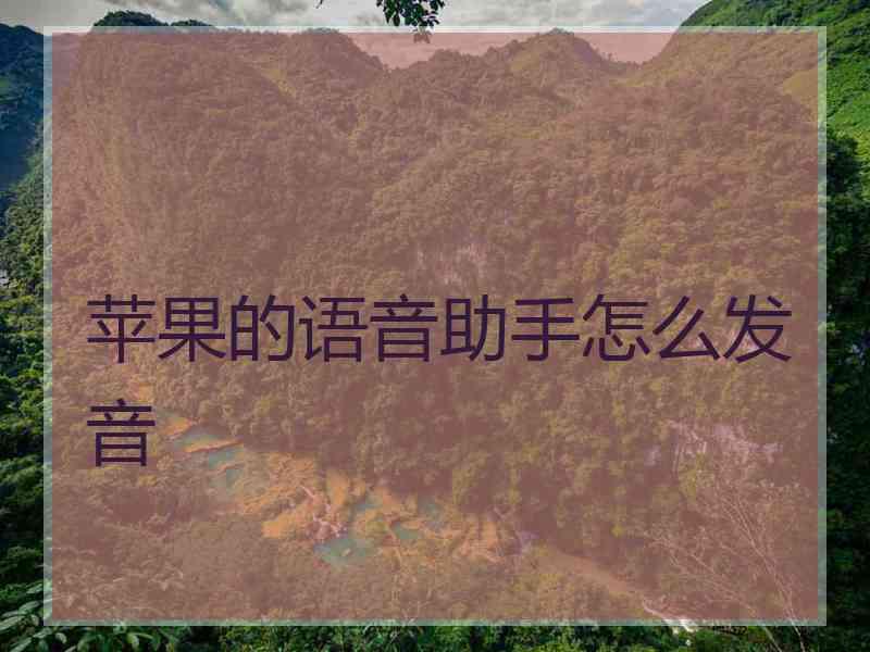 苹果的语音助手怎么发音
