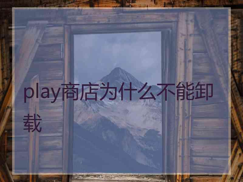 play商店为什么不能卸载