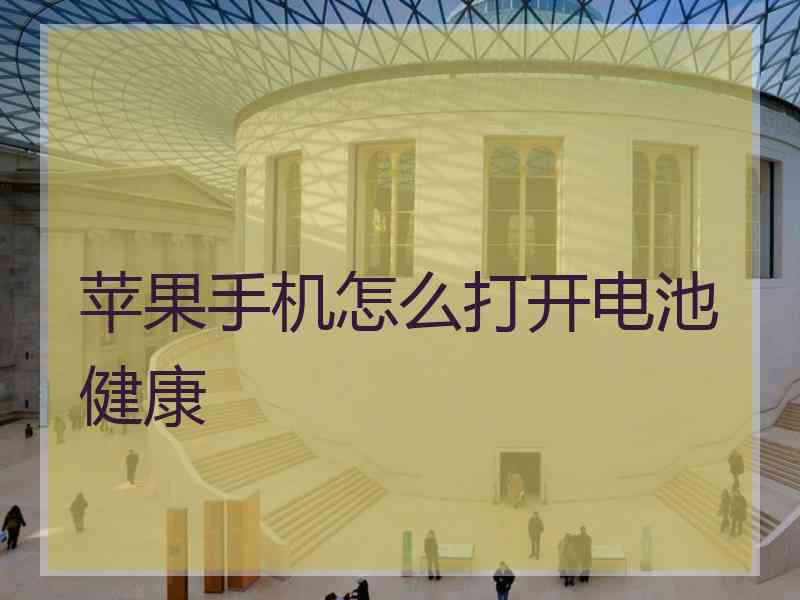 苹果手机怎么打开电池健康