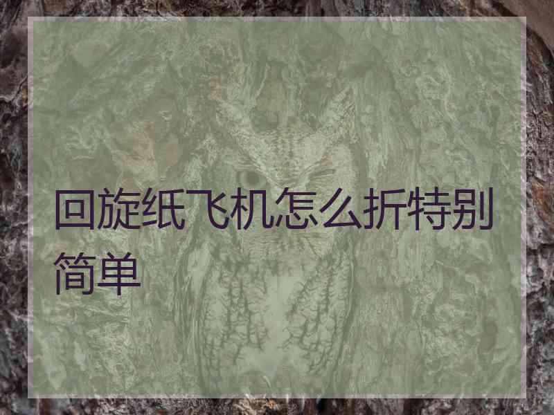 回旋纸飞机怎么折特别简单