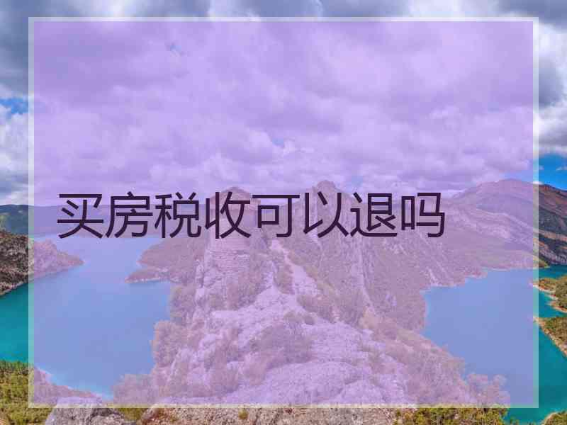 买房税收可以退吗