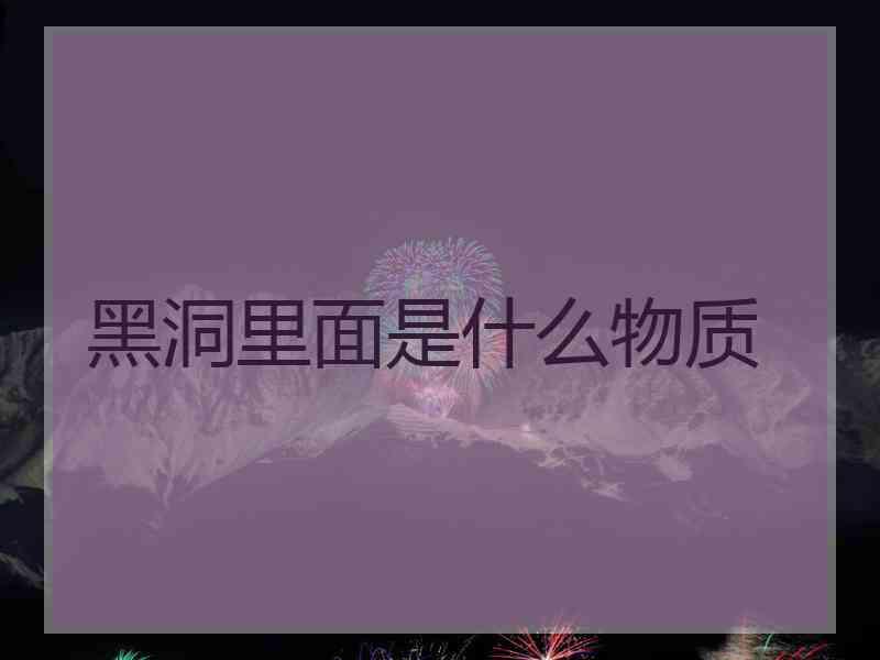 黑洞里面是什么物质