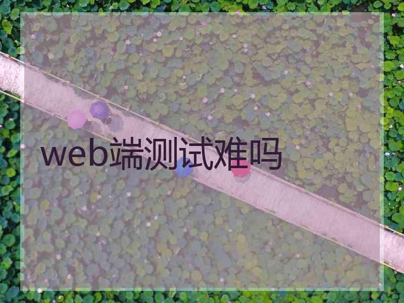 web端测试难吗