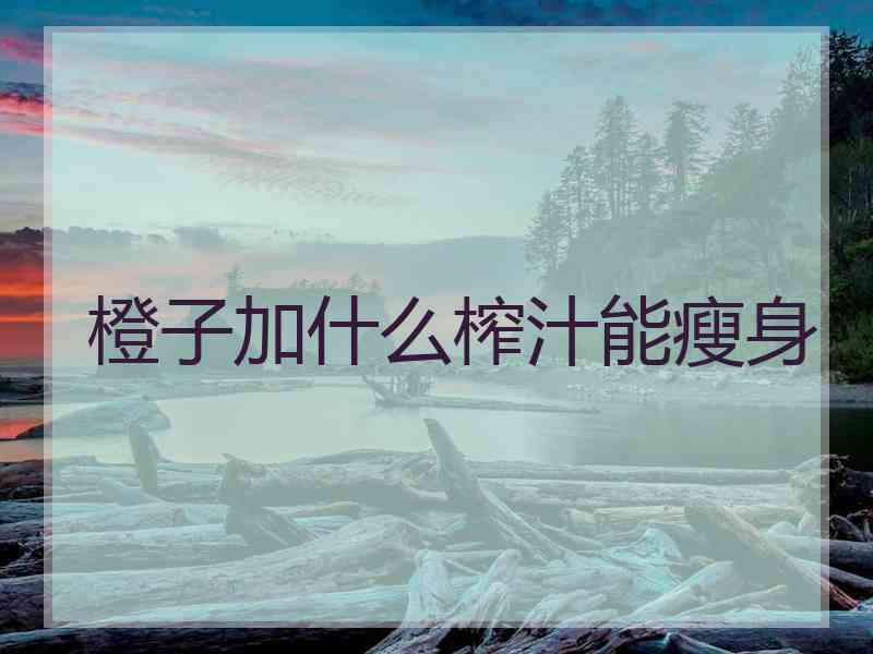 橙子加什么榨汁能瘦身