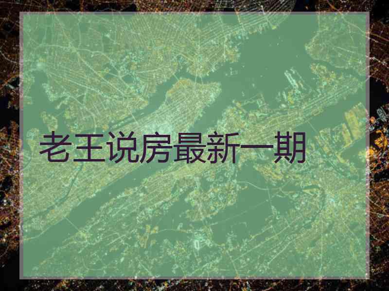 老王说房最新一期