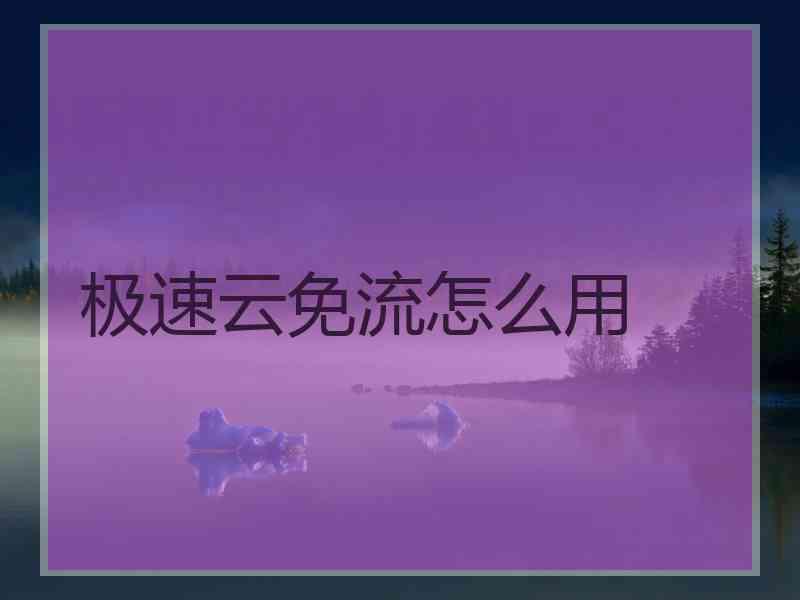 极速云免流怎么用