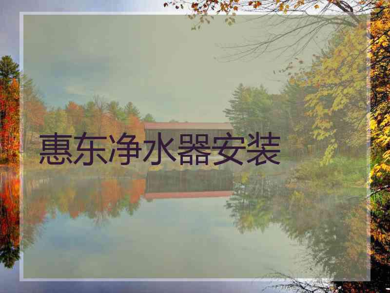惠东净水器安装
