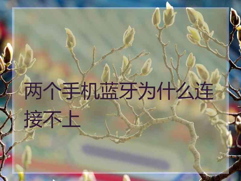 两个手机蓝牙为什么连接不上